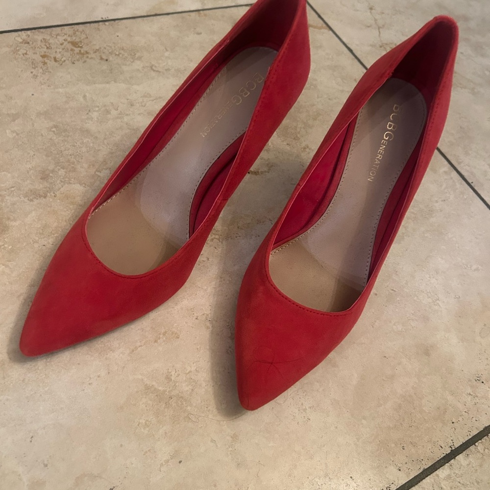 BCBGeneration Red Suede Stiletto Heels